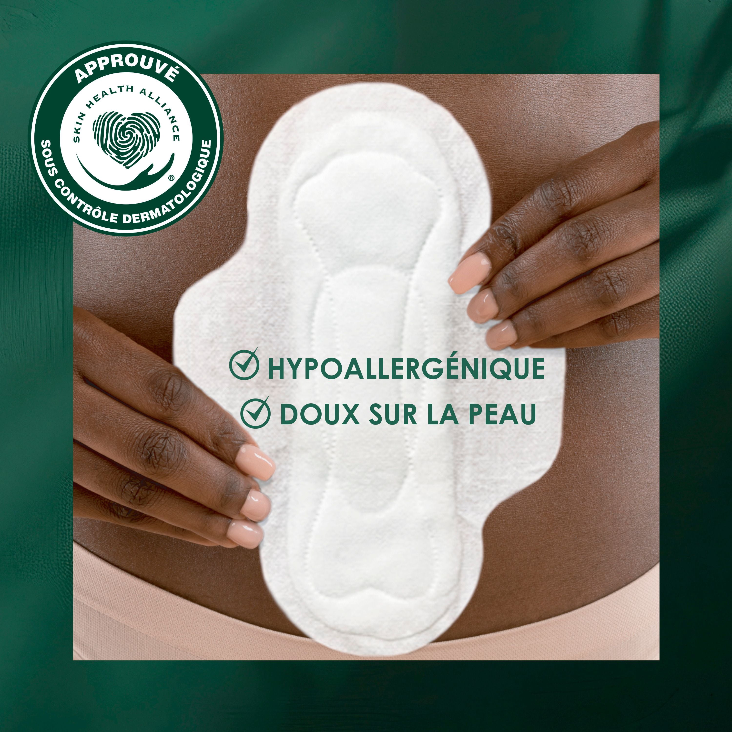 L. Serviettes Ultra-Minces pour Femmes, Voile Supérieur en Coton Biologique, Absorption de Nuit, Serviettes Menstruelles avec Ailes 36 Unités