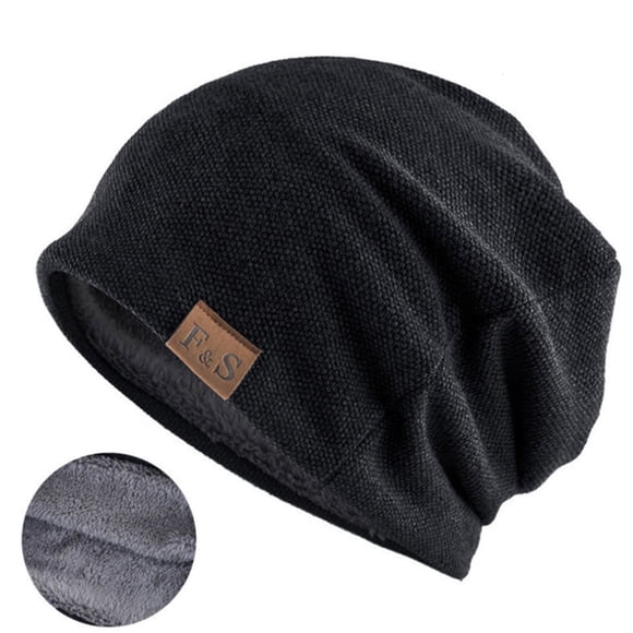 Teissuly Beanies Hats Men's And Women's Fashionable Windproof Plush Warm Bun Pile Cap