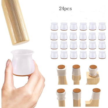 24 Pcs Protecteurs de Sol pour Pieds de Chaise avec Coussinets en Feutre Indivisibles
