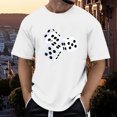 thumbnail image 2 of Huesdet T-Shirts Graphiques pour Hommes Col Ras du Cou Manches Courtes Tee Tricot Texturé Chandail à Enfiler Hauts T-Shirts Graphiques Hommes (Blanc, M), 2 of 6