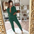 thumbnail image 4 of DPTALR Womens Solid Color Off Shoulder Long Sleeve Cable Knitted Warm Two-Piece Long Pants Sweater Suit Set, 4 of 9