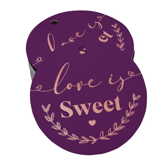 Inkdotpot Pack Of 100 Love Is Sweet Wedding Favor Paper Tags Craft Real Rose Gold Foil Hang Tags