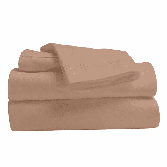 Comfy Bamboo World 9900 Series Embroidered Bedsheets Sheet Set, Twin Size, Brown