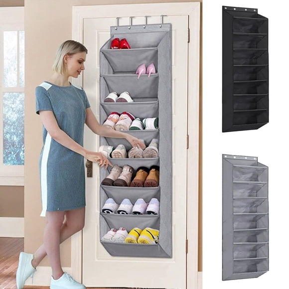 mtvxesu 8-Tier Over The Door Organizer, Hanging Shoe Storage Bag for Closet, Multifunctional Wall Mounted Shelf with Deep Pockets for Boots & Accessories, 1 Count