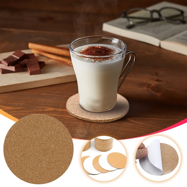 Fridja Summer Savings 20PCS Self-adhesive Cork Mat Self-adhesive Cork Mat Tea Cup Ceramic Non-slip Bottom Mat Cork Mat Round Piece for Outdoor Kitchen