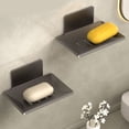 thumbnail image 1 of Vaidha Soap Box Wall Mounted Perforated Home Bathroom High-end Drainage Soap Storage Rack Bathroom Storage Box Stainless Steel 2 Sets, 1 of 7