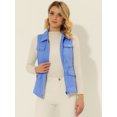 thumbnail image 3 of INSPIRE CHIC Veste Zippée pour Femme Sans Manches Anorak Gilet Utilitaire Veste avec Poches P Bleu, 3 of 5
