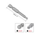 thumbnail image 2 of Unique Bargains Ball End Hex Bits 1/4-inch Hex Shank 2 Inch Length Magnetic H4 Head Screwdriver S2 HRC58 Screw Driver Bit, 2 of 4