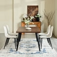 thumbnail image 2 of Homy Casa 63 inch Modern Dining Set, Dining Table with 4 Chairs, Beige Fabric, 2 of 10