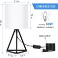thumbnail image 2 of NEX Table Lamp Set of 2 Nightstand Lamp with Triangular Cone Base, 2 of 5