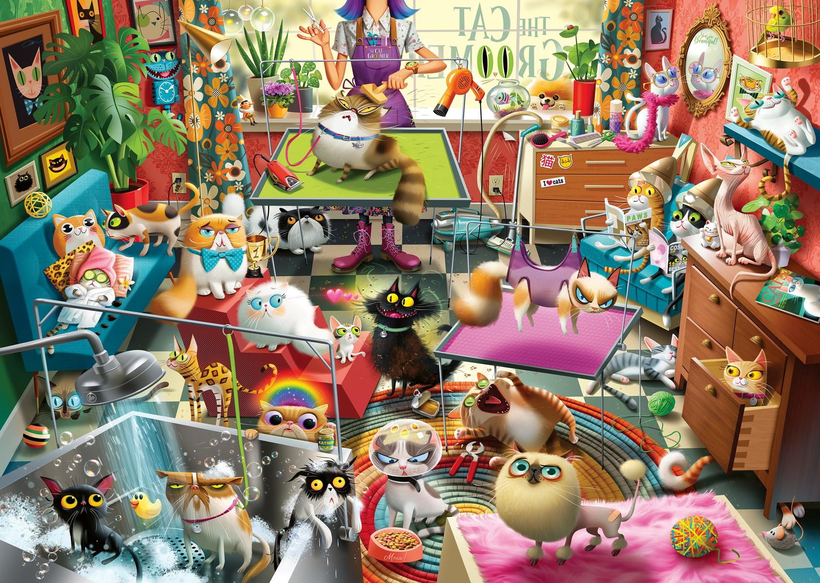 Jigsaw Puzzle Ravensburger The Cat Groomer 1000 Pieces