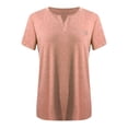 thumbnail image 4 of Plebaso 2 Pack Hauts Grande Taille pour Femmes Col en V Manches Courtes Tee Tops Blouses Décontractées Confortables pour Femmes, 4 of 5