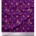 thumbnail image 1 of Soimoi Tissu en Coton Duck Feuilles et Imprimé Floral de Roses 1 Yard 42 Pouces de Large, 1 of 3