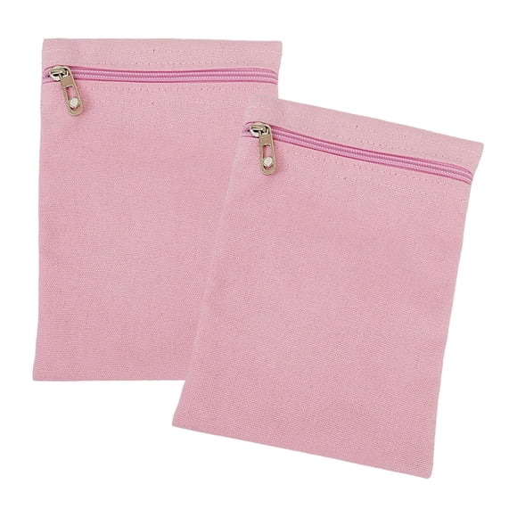 Rongfmy 2Pcs Sew in Pocket with Zipper Hidden Wallet for Sweatshirts Hoodies Jackets Pink