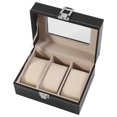 thumbnail image 4 of Watch Box, Biuzi 1 Piece High Grade 3 Slots PU Leather Box Case for Watch Jewellery Display Storage Organiser Hot Black, 4 of 8