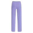 thumbnail image 5 of ohmzyzo Womens Summer Fashion Solid Casual Elastic Waist Drawstring Long Pants, 5 of 5