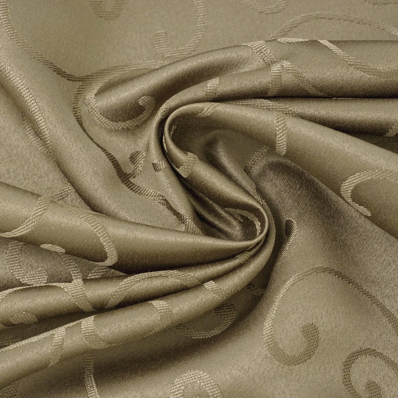 Ensemble de 4 serviettes de table carrées 45,7 x 45,7 cm (18 x 18 pouces), imperméables, épaisses et unies, à motif damassé et volutes, couleur taupe. Résistantes aux liquides et aux taches.