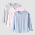 thumbnail image 2 of DXOUPM Chandails à Manches Longues pour Filles Col Ras du Cou Lot de 3 Chandail Léger Confortable T-Shirt Doux, 2 of 4