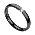 thumbnail image 2 of Openpig Fashion Couple Stainless Steel Valentine's Day Jewelry Gift Classical Simple Plain Stainless Steel Stackable Cubic Zircon Wedding Band Ring(Size 13), 2 of 2