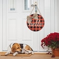 thumbnail image 3 of Easter Door Hanger, Wooden Welcome Sign Round, Christmas Home Decor Density Board Hanging, Front Door Ornament with Linen Rope, 3 of 4