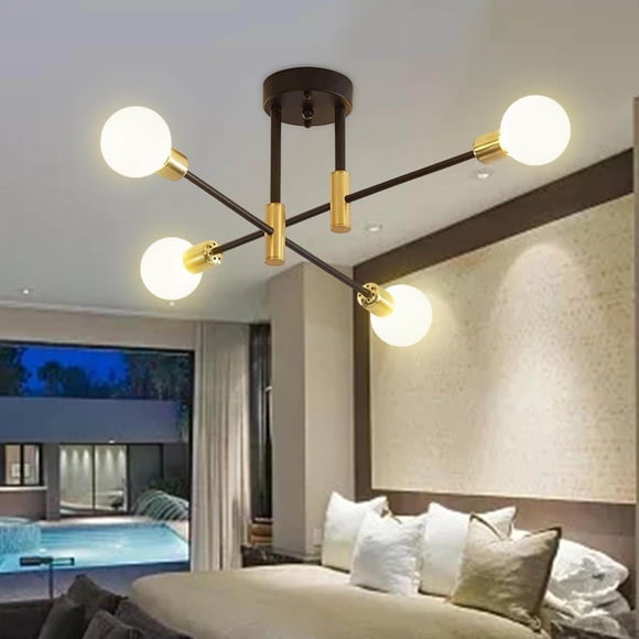 ziyahi Modern Sputnik Chandelier Ceiling Light for Living Fixtures Decor Semi Dining Room Apartment Decor 4 Lights