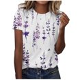 thumbnail image 1 of Birdeem Femmes Surdimensionné Été Décontracté Manches Courtes Col Rond Manches Imprimées Hauts Blouse Ample, 1 of 4