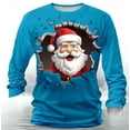 thumbnail image 2 of RXMEKW Haut à Manches Longues à Col Rond avec Imprimé de Noël pour Hommes, Chemise Décontractée en Polyester, Vert Taille g, 2 of 3