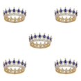 thumbnail image 2 of maskred Alloy Exquisite Craft And Detailed Carved Wedding Hair Crown For Brides Rhinestone Tiaras And Crowns Gold  + sapphire 5Set, 2 of 6