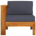 thumbnail image 3 of vidaXL Middle Sofa with 1 Armrest Dark Grey Solid Acacia Wood, 3 of 6