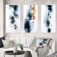 thumbnail image 1 of Designart "Heartbeat Rhapsody Turquoise and Gold Ink Cloud III" Abstract Painting Framed Wall Art Set Of 3 - Turquoise Modern Frame Canvas Set For Living Room Decor, 1 of 6