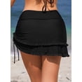 thumbnail image 4 of Charmo Womens Ruffled Hem Swim Skirts High Waisted Tankini Bottoms Drawstring Bikini Bottoms, 4 of 6