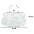 thumbnail image 2 of Beaded sequins design floral dinner purse, clutch bag, 2 of 4