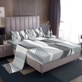 thumbnail image 1 of Erosebridal Light Blue Abstract Bed Sheets Set King Size, Chic Minimalism Bed Sheets King, Geometric Stripe Decor, 1 of 7