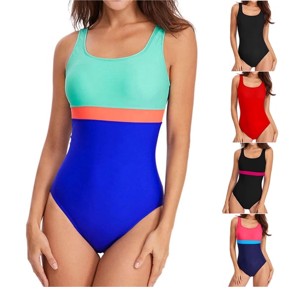 Jovati One-piece Swimsuit for Women, Elastic Suspender, Open Back Design, High Cut Leg, Built-in Chest Pad, Nylon Spandex Blend, Solid Color