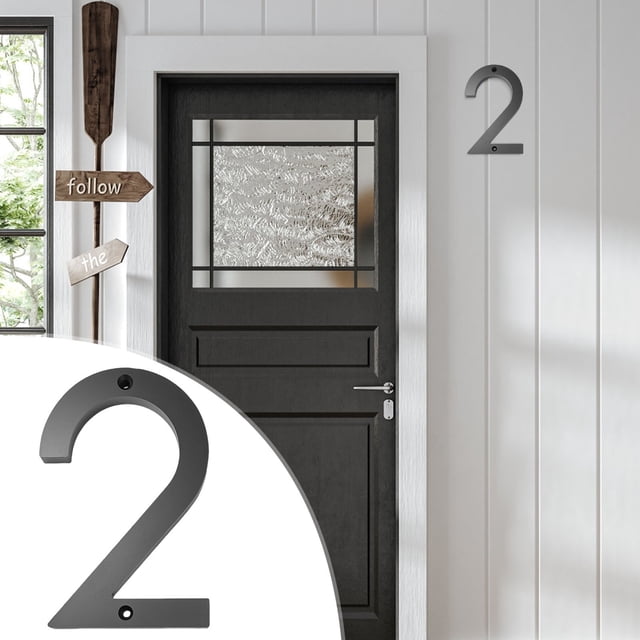 XZNGL Modern House Numbers Acrylic Floating Door Number Set 5 Inch Full Perforated Mounting for Home Exterior Address Identification
