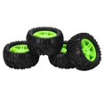 thumbnail image 1 of RC Tires and Wheel Rims Set, 82MM Durable Strong Grip High Performance RC Rubber Tires  for 1/14 RC Off Road Car Black,White,Green, 1 of 7
