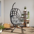 thumbnail image 1 of vidaXL Hanging Egg Chair with Stand Anthracite Steel, 1 of 5