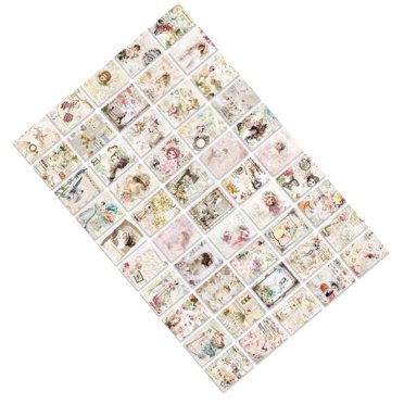Papier de Fond pour Scrapbooking, 100 Feuilles Papier Vintage Décoratif DIY pour Album Photo Type 1