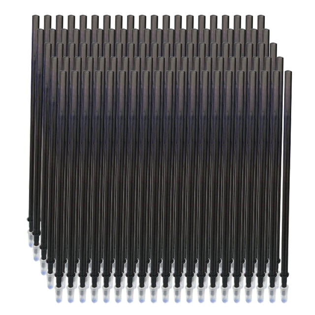 100 Pieces Black Ink Erasable Gel Ink Pen Refills Fine Point 0.5mm Replacement Gel Pen