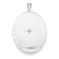 thumbnail image 1 of Sterling Silver Rhodium-plated 26mm Diamond Oval Locket QLS266-18 (32mm x 20mm), 1 of 3