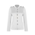 thumbnail image 4 of Mikilon Women's Solid Color Long-Sleeved Slim-Breasted Small Suit Short Coat Top, 4 of 5