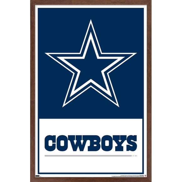 NFL Dallas Cowboys- Logo 21 Wall Poster, 14.725" x 22.375" Framed