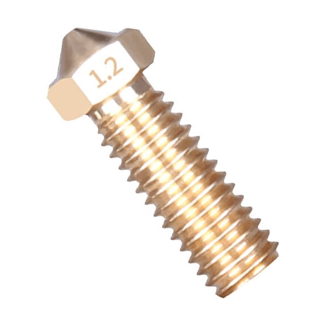 Maoww 3D Printer Nozzle 1.75mm Extruder Large Flow Nozzle M6 Threaded 3D Printer Parts, Brass, 1.2mm, Gold