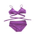 thumbnail image 3 of Female Two-Piece Bathing Suit  Spaghetti Strap Bikini Tops Leopard Print Bikini Panties Swimsuits Yellow L, 3 of 7