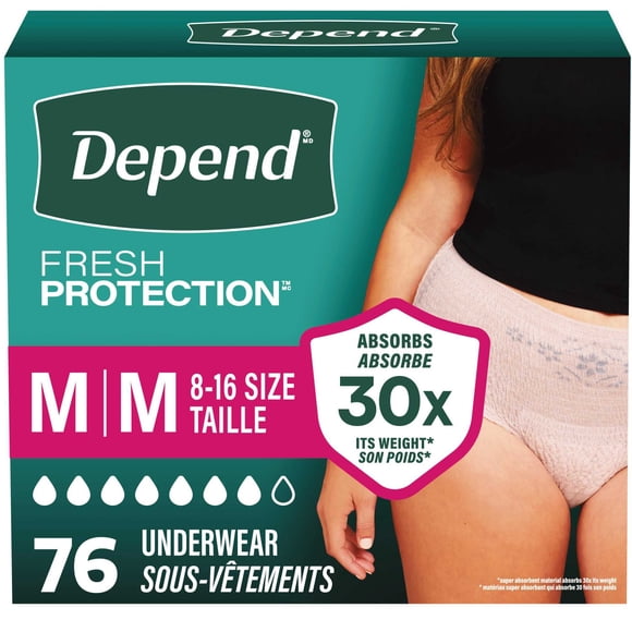 Depend Fresh Protection Adult Incontinence Underwear for Women (Formerly Depend Fit-Flex), Disposable, Maximum, Blush
