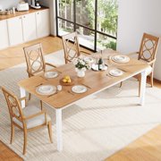 79 in Large Industrial Dining Room Table for 6-8 People Rectangular Wood Kitchen Table Modern Farmhouse Dining Table Kitchen Dining Room Table with Heavy Duty Metal Legs forKitchen Living Room