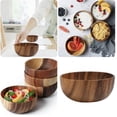 thumbnail image 1 of Wooden Bowl For Fruits And Cereal Hollowed Solid Tableware Rice And Soup Bowl 1pc Wooden Serving Dish For Kitchen Home Dining, 1 of 7