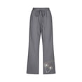 thumbnail image 4 of Simua Linen Capris for Women Elastic Waist Summer Loose Wide Leg Trousers, 4 of 5