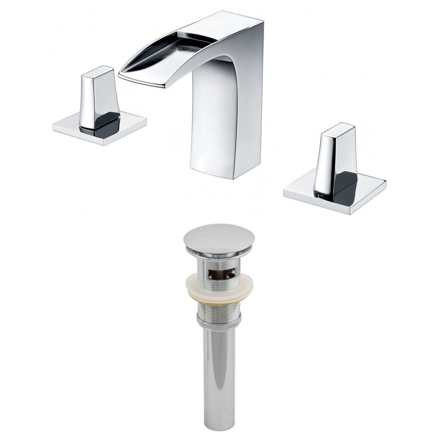 American Imaginations Chrome Bathroom Faucet Set AI-2029
