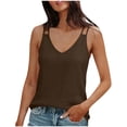 thumbnail image 3 of Sentmoon Woman Summer Tops Blouses Linen V Neck Strappy Backless Tank Solid Color Sleeveless T Shirt Lightweight Breathable Trendy Unique Summer for Layering or Going Out Top Blouses, 3 of 7